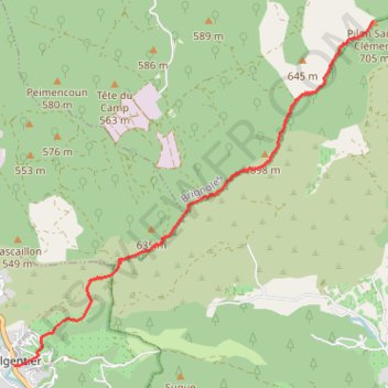 Itinéraire Les barres de Cuers, distance, dénivelé, altitude, carte, profil, trace GPS