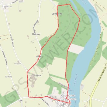 Itinéraire Couthures, la promenade des Gens de Garonne - Pays Val de Garonne - Gascogne, distance, dénivelé, altitude, carte, profil, trace GPS