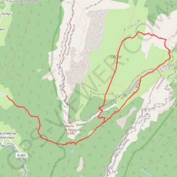 Itinéraire La Croix de l'Alpe depuis les Varvats, distance, dénivelé, altitude, carte, profil, trace GPS