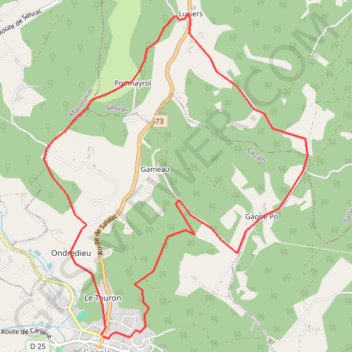 Itinéraire Cazals - Luzier, distance, dénivelé, altitude, carte, profil, trace GPS