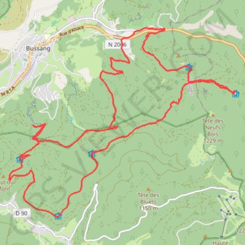 Itinéraire Les 10 chalets du col de Bussang, distance, dénivelé, altitude, carte, profil, trace GPS