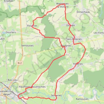 Itinéraire Kiosques dans le pays d'Avesnes, distance, dénivelé, altitude, carte, profil, trace GPS