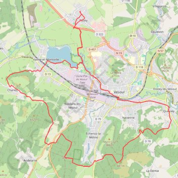 Itinéraire De Chariez à Quincey, distance, dénivelé, altitude, carte, profil, trace GPS