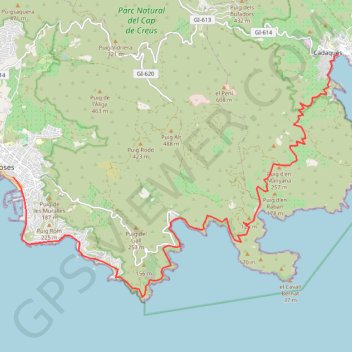 Itinéraire GR 92 : De Cadaqués à Roses, distance, dénivelé, altitude, carte, profil, trace GPS