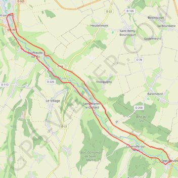 Itinéraire Boucle vélo de l'Yéres - Criel-sur-Mer, distance, dénivelé, altitude, carte, profil, trace GPS