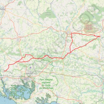 Itinéraire Sainte Anne d'Auray, distance, dénivelé, altitude, carte, profil, trace GPS