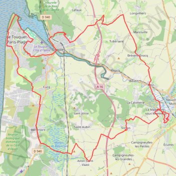 Itinéraire Côte d'Opale, distance, dénivelé, altitude, carte, profil, trace GPS