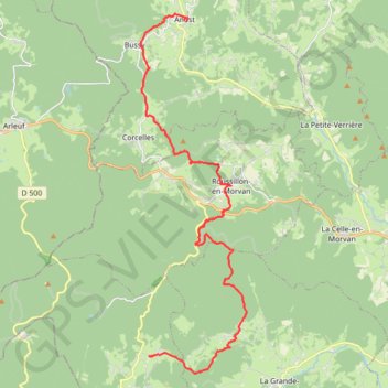 Itinéraire Tour du Morvan - De La Rivière à Anost, distance, dénivelé, altitude, carte, profil, trace GPS