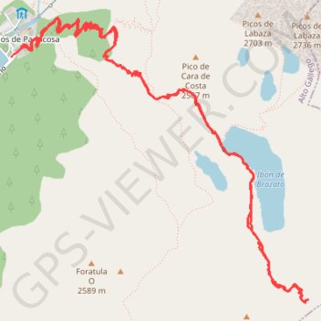 Itinéraire Pico de Brazato Occidental, distance, dénivelé, altitude, carte, profil, trace GPS