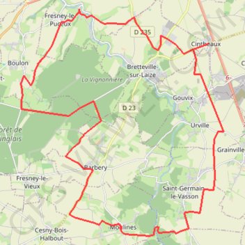 Itinéraire Pays du Cinglais - Cintheaux, distance, dénivelé, altitude, carte, profil, trace GPS