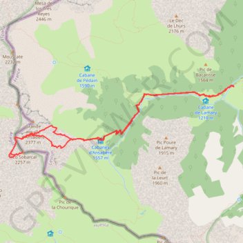 Itinéraire Pic de Pétragème, distance, dénivelé, altitude, carte, profil, trace GPS