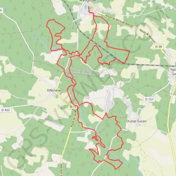 Itinéraire Arengosse, distance, dénivelé, altitude, carte, profil, trace GPS