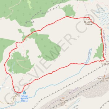 Itinéraire La Pointe de Lachau depuis Ubine, distance, dénivelé, altitude, carte, profil, trace GPS