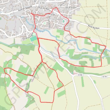 Itinéraire Les vergers de Tallende, distance, dénivelé, altitude, carte, profil, trace GPS