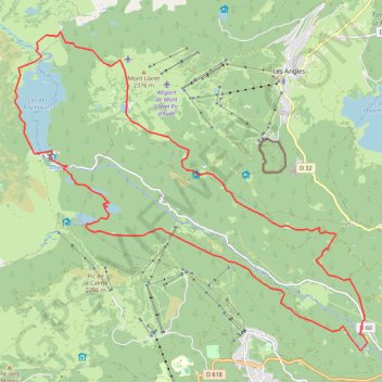 Itinéraire Capcir variante Mont Llaret, distance, dénivelé, altitude, carte, profil, trace GPS