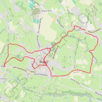 Itinéraire Marche à Mortier, distance, dénivelé, altitude, carte, profil, trace GPS