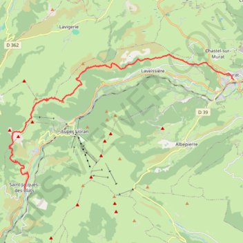 Itinéraire De Murat à Saint-Jacques-des-Blats, distance, dénivelé, altitude, carte, profil, trace GPS