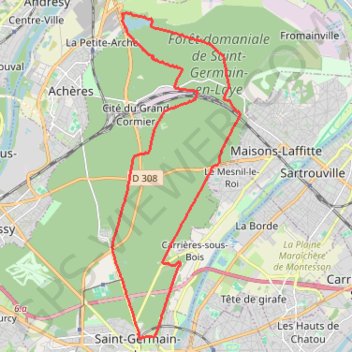 Itinéraire Les Terrasses de Saint-Germain, distance, dénivelé, altitude, carte, profil, trace GPS