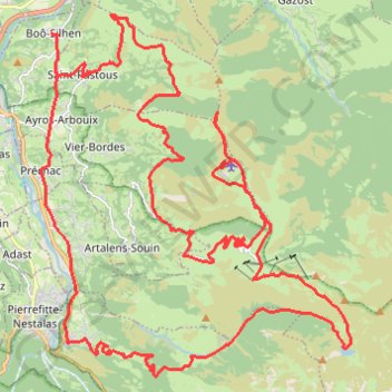 Itinéraire Hautacam par le Cap des Bentails et le lac d'Isaby, distance, dénivelé, altitude, carte, profil, trace GPS