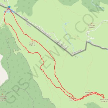 Itinéraire Tracks_Mendizar 7 13:43:19, distance, dénivelé, altitude, carte, profil, trace GPS