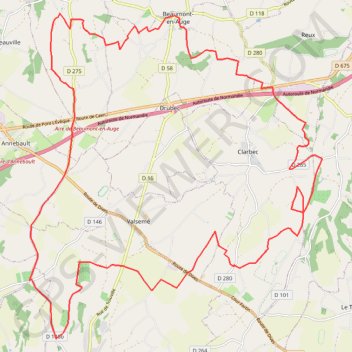 Itinéraire Beaumont-en-Auge, distance, dénivelé, altitude, carte, profil, trace GPS
