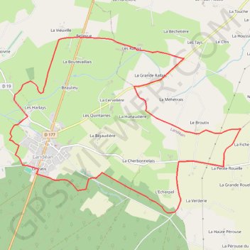 Itinéraire Circuit Landéan, distance, dénivelé, altitude, carte, profil, trace GPS