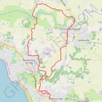 Itinéraire la-chaize-giraud-20km, distance, dénivelé, altitude, carte, profil, trace GPS