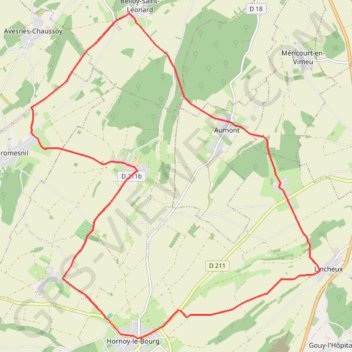 Itinéraire La Chaise - Hornoy le Bourg - Belloy-Saint-Léonard, distance, dénivelé, altitude, carte, profil, trace GPS