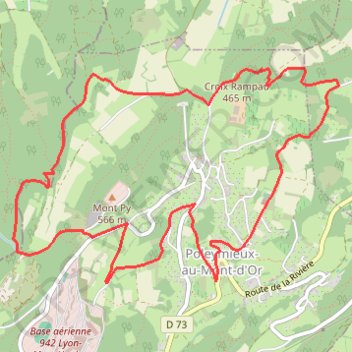 Itinéraire Les Carbones de Poleymieux - variante, distance, dénivelé, altitude, carte, profil, trace GPS