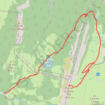 Itinéraire La Pointe de Banc Plat, distance, dénivelé, altitude, carte, profil, trace GPS