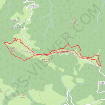 Itinéraire Sur les crêtes d'Issarbe, distance, dénivelé, altitude, carte, profil, trace GPS