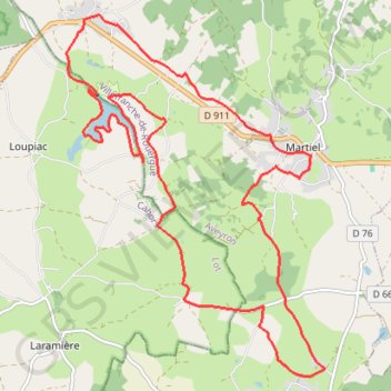 Itinéraire Circuit du Lac de Bannac - Martiel, distance, dénivelé, altitude, carte, profil, trace GPS