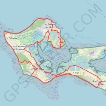 Itinéraire Le Phare des Baleines et salines - La Couarde-sur-Mer, distance, dénivelé, altitude, carte, profil, trace GPS