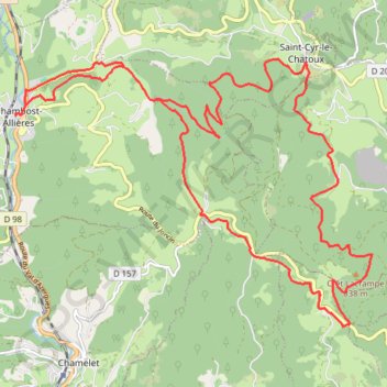 Itinéraire Pays Beaujolais - Haute Vallée d'Azergues - Chambost-Allières, distance, dénivelé, altitude, carte, profil, trace GPS