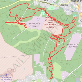 Itinéraire Singles engagés à Saint-Médard-en-Jalles - 8084 - UtagawaVTT.com, distance, dénivelé, altitude, carte, profil, trace GPS