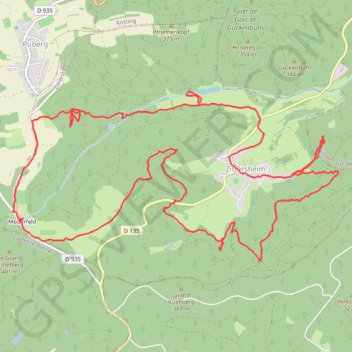 Itinéraire Les 12 sources, distance, dénivelé, altitude, carte, profil, trace GPS