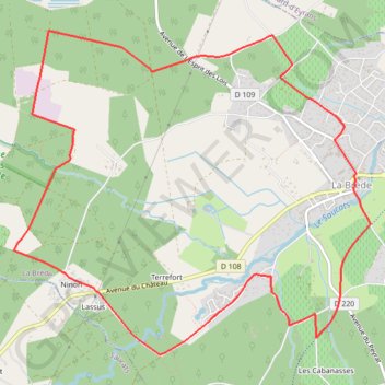 Itinéraire La Brede - Chemin vert-MNT, distance, dénivelé, altitude, carte, profil, trace GPS