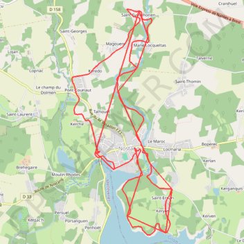 Itinéraire Route (262 waypoints), distance, dénivelé, altitude, carte, profil, trace GPS