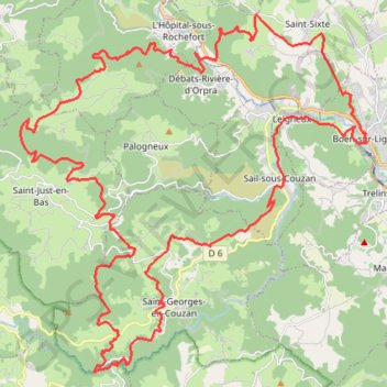 Itinéraire Randonnée du Pays d'Astrée - Boën-sur-Lignon, distance, dénivelé, altitude, carte, profil, trace GPS