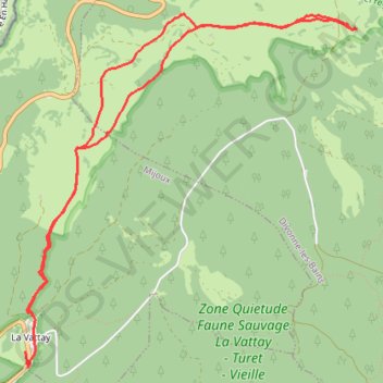 Itinéraire Rando-raquettes à La Vatay, distance, dénivelé, altitude, carte, profil, trace GPS