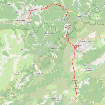 Itinéraire Étape 9 : Le Vigan - Pont de Saint-Étienne d'Issensac, distance, dénivelé, altitude, carte, profil, trace GPS
