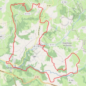 Itinéraire Salt-en-Donzy, distance, dénivelé, altitude, carte, profil, trace GPS