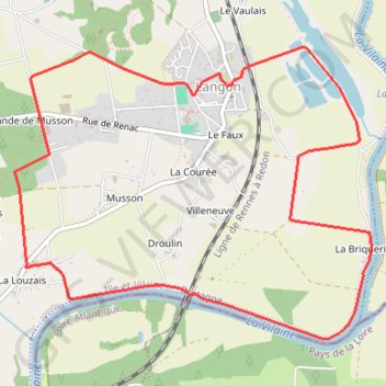 Itinéraire Entre Landes et Marais - Langon, distance, dénivelé, altitude, carte, profil, trace GPS