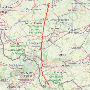 Itinéraire Via Bavay-Velzeke, distance, dénivelé, altitude, carte, profil, trace GPS
