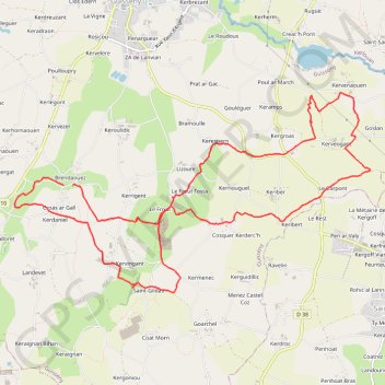 Itinéraire Brendaouez, distance, dénivelé, altitude, carte, profil, trace GPS