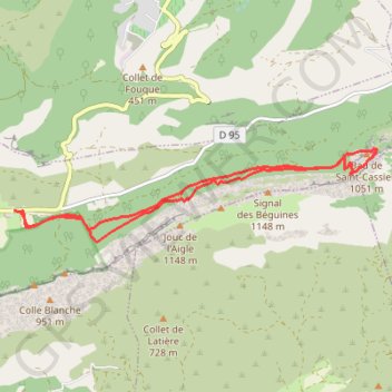 Itinéraire La Sainte Baume Le Paradis, distance, dénivelé, altitude, carte, profil, trace GPS
