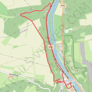 Itinéraire DINANT-BOUVIGNES* Ruines de Crevecoeur (version courte), distance, dénivelé, altitude, carte, profil, trace GPS