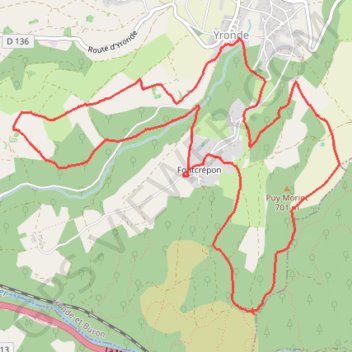 Itinéraire Fontcrépon, distance, dénivelé, altitude, carte, profil, trace GPS