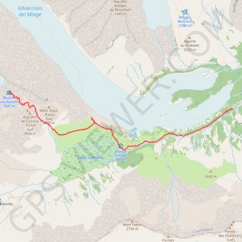 Itinéraire Petit Mont Blanc - Marche d'approche, distance, dénivelé, altitude, carte, profil, trace GPS