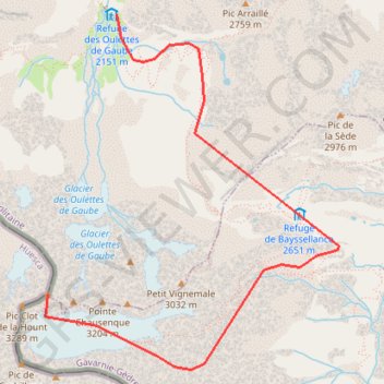 Itinéraire Vignemale, distance, dénivelé, altitude, carte, profil, trace GPS